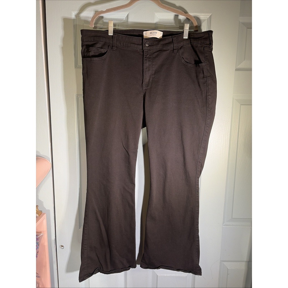 Hollister Women's Mid Rise Bootcut Black Jeans Sz 20 Short.